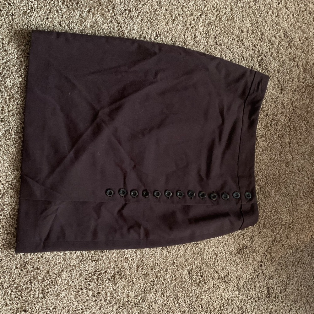 Ann Taylor Petite Brown Skirt with side buttons